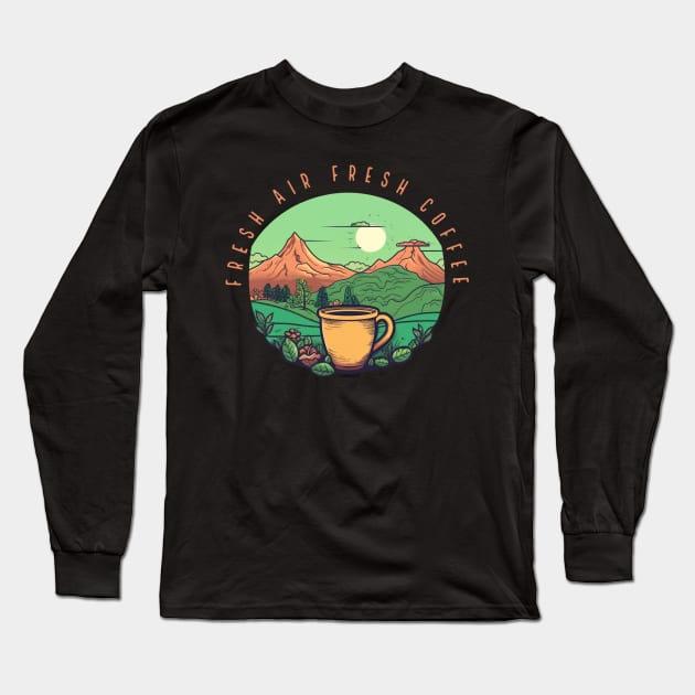 Fresh air fresh coffee Long Sleeve T-Shirt by CreativeWidgets